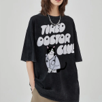 Washed Vintage Graphic Print T-Shirt – Unisex Oversized Hip-Hop Streetwear Tee