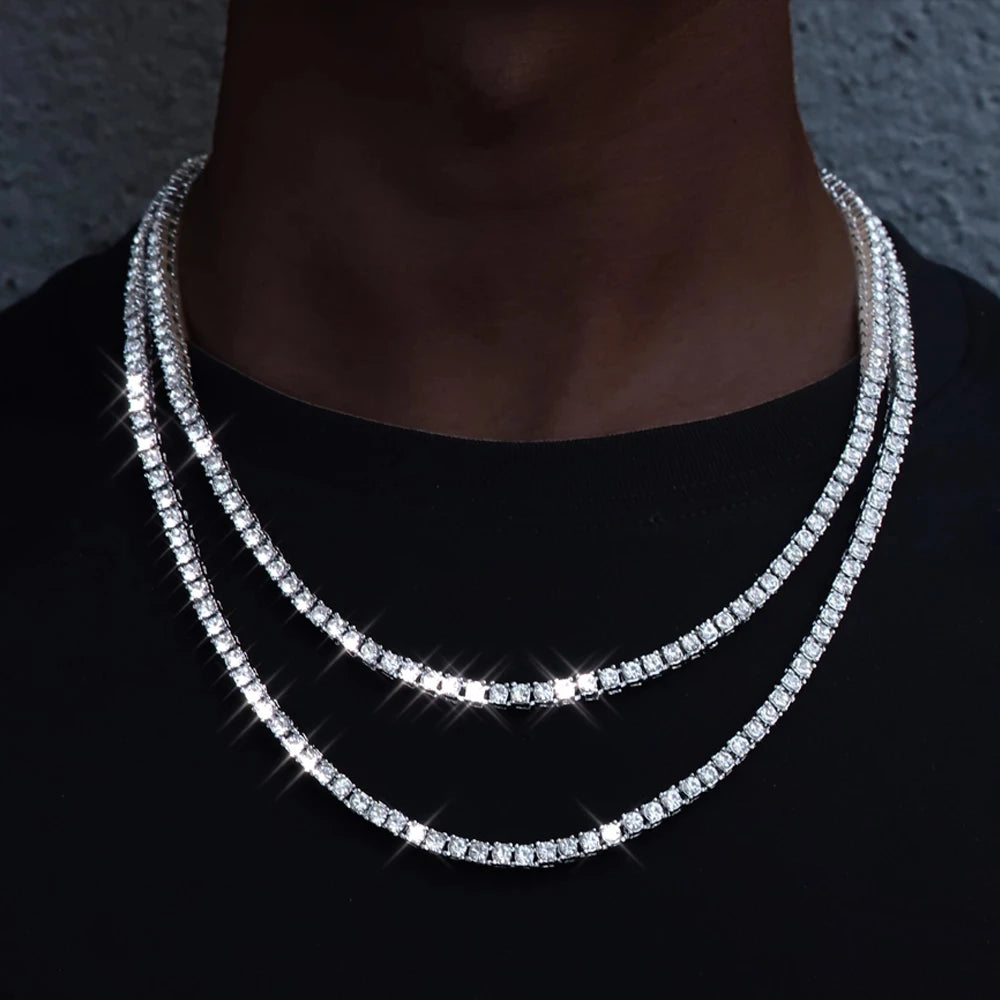 New Classical 4MM Tennis Chain Iced Out Bracelet & Necklace - Image 4