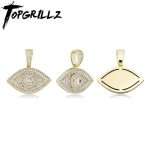 TOPGRILLZ Evil Eye Pendant Necklace – Iced Out Cubic Zirconia Hip Hop Fashion Jewelry for Men & Women