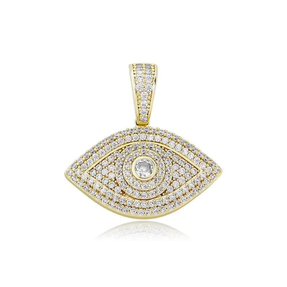 TOPGRILLZ Evil Eye Pendant Necklace – Iced Out Cubic Zirconia Hip Hop Fashion Jewelry for Men & Women - Image 8