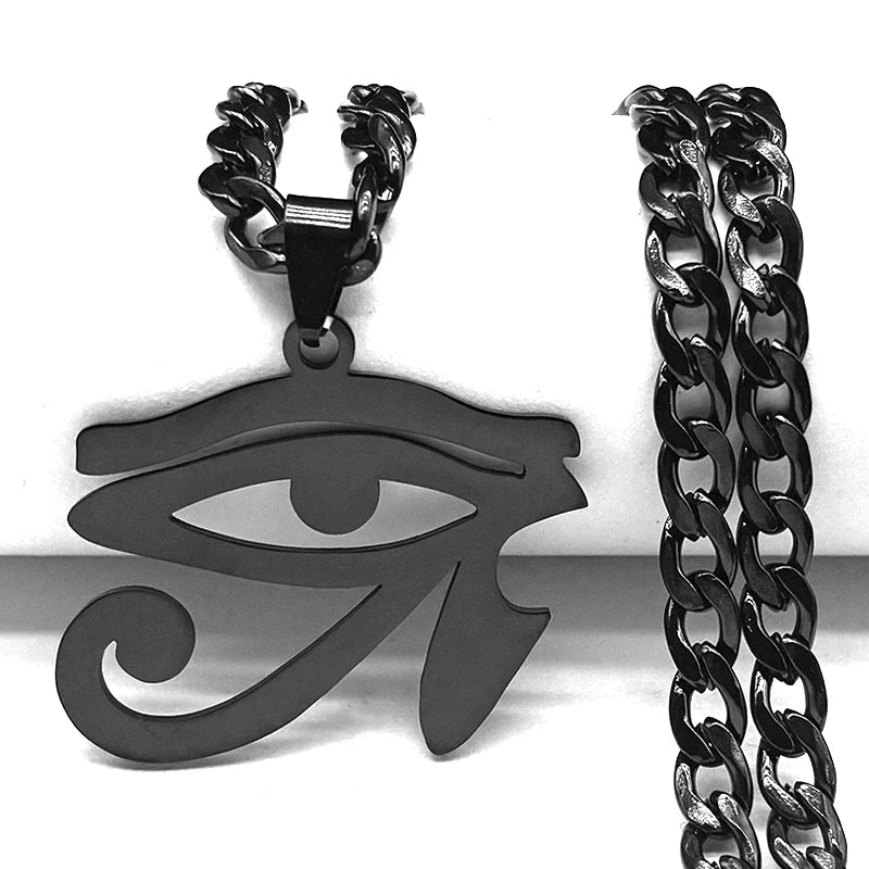 Eye of Ra / Horus Pendant Necklace – Stainless Steel Egyptian Amulet for Men - Image 8