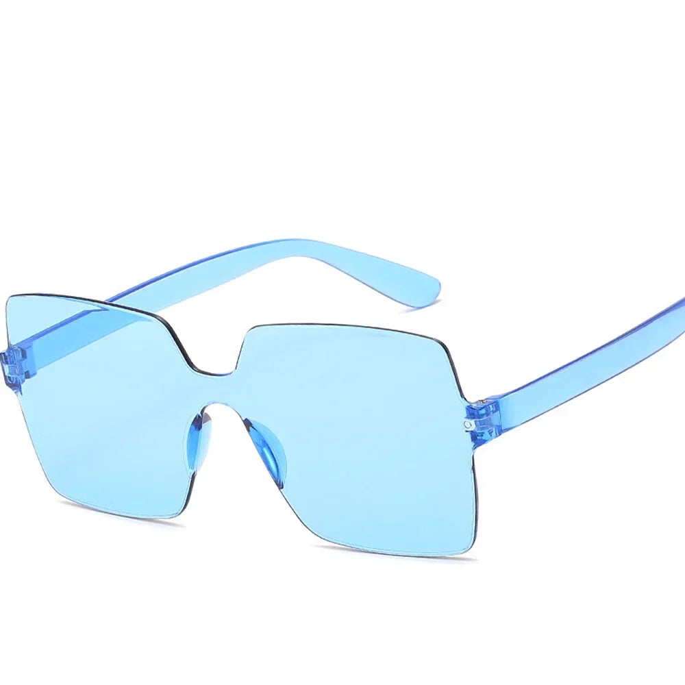 One-Piece Frameless Candy-Colored Sunglasses – Trendy UV400 Shades for Women - Image 3