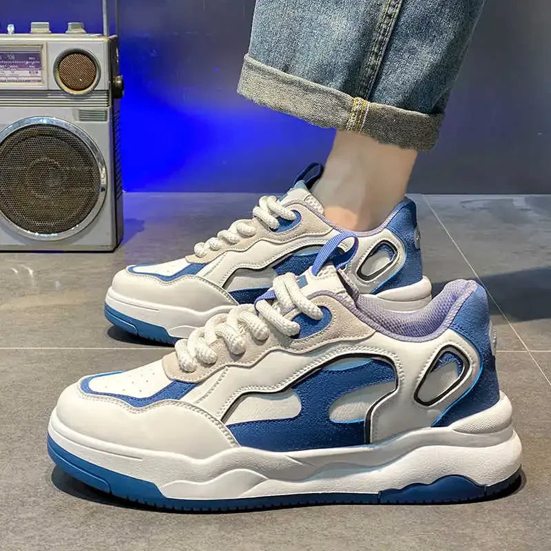 Hip Hop High-Top Sneakers for Men – White Autumn Sport Boots (Size 44) - Image 2