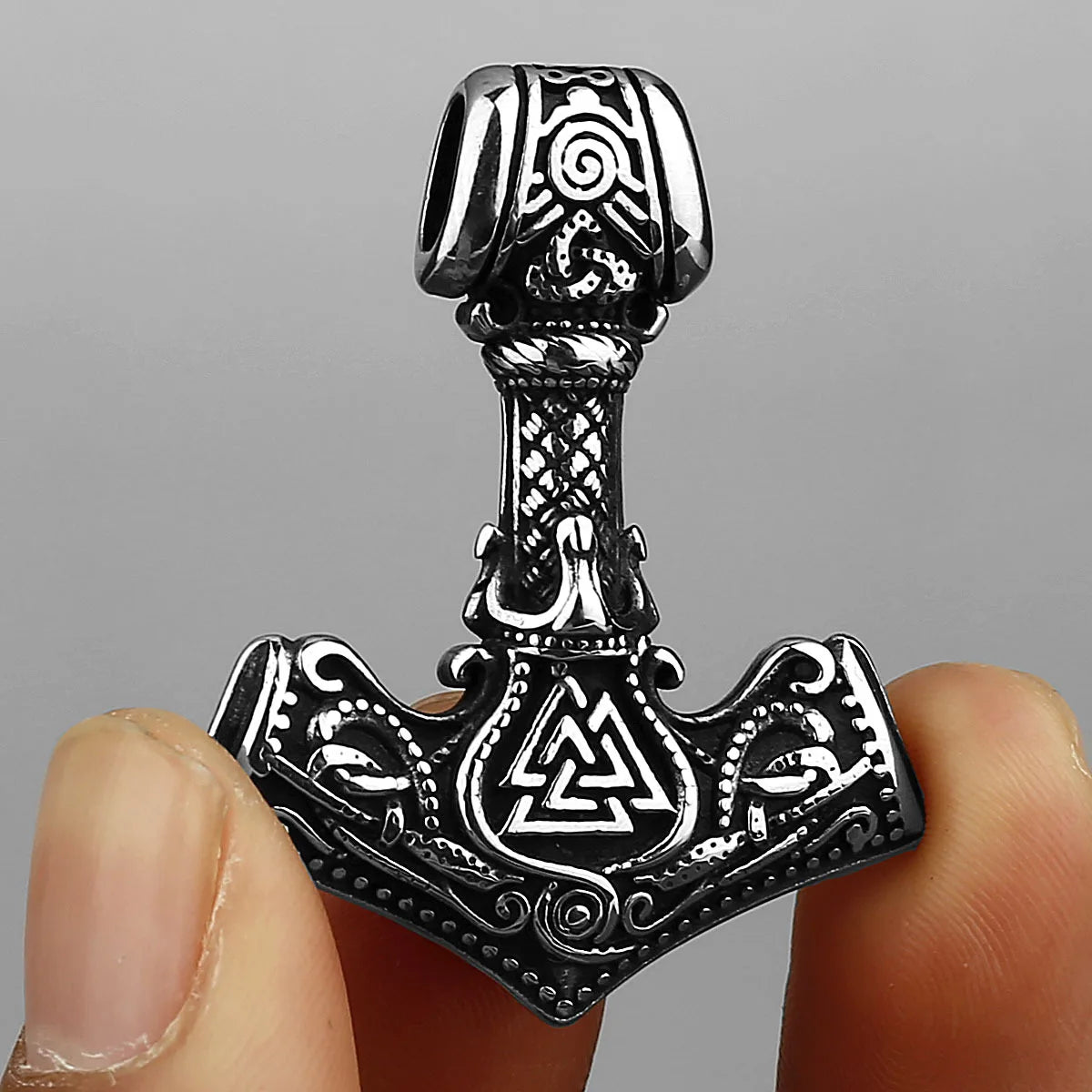 HNSP Viking Rune Pendant Necklace – 316L Stainless Steel Thor’s Hammer Norse Mythology Jewelry for Men - Image 6