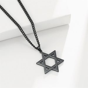 Star of David Pendant Necklace – Unisex Stainless Steel Jewish Symbol Jewelry