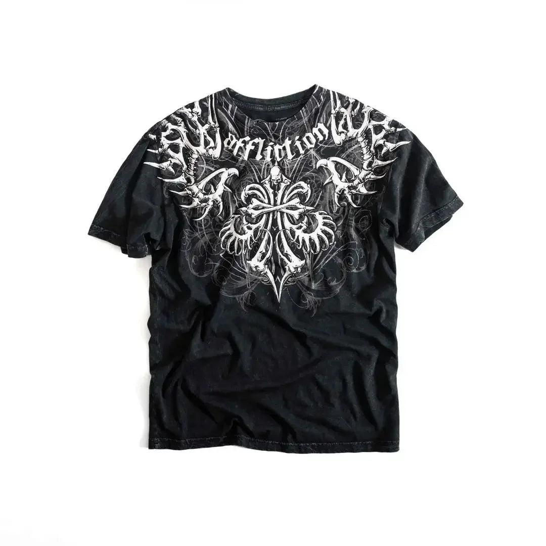 2000s Affliction-Style Graphic T-Shirt – Retro Punk Hip Hop Oversized Tee for Men - Image 11