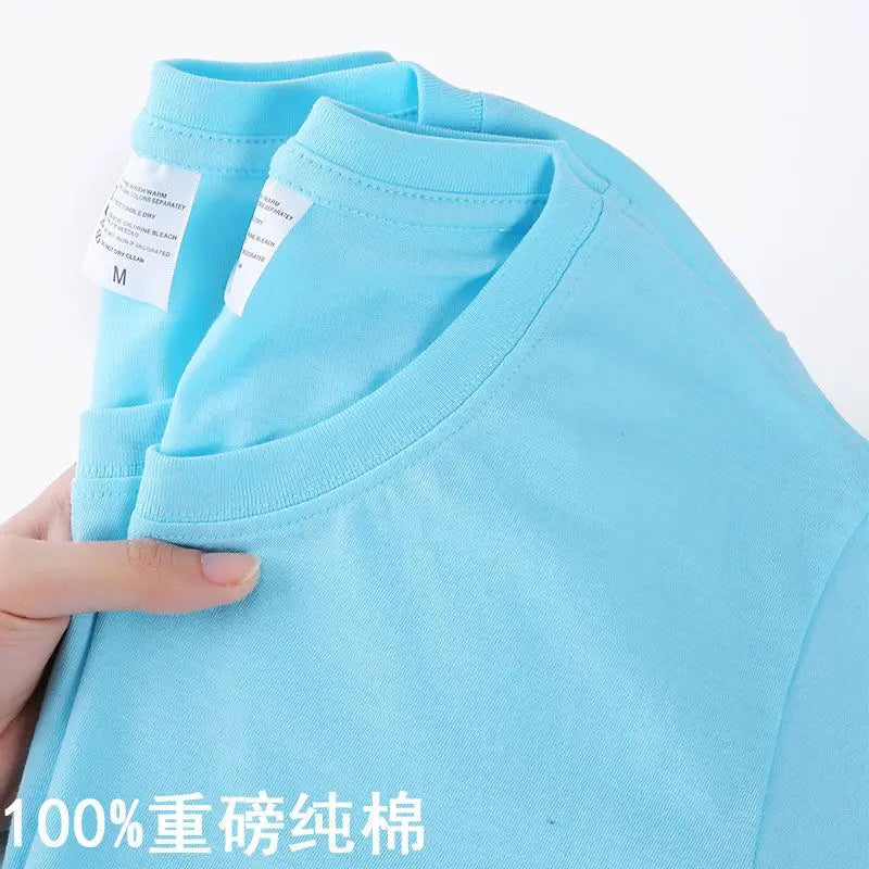 100% Cotton Solid Color O-Neck Short Sleeve T-Shirt - Image 10