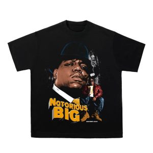 RULEE Biggie Vintage Portrait T-Shirt – Loose Fit Hip-Hop Rap Streetwear Tee