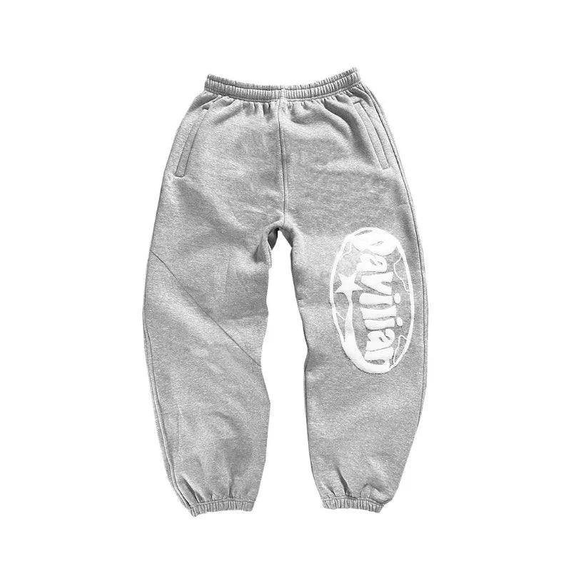 Retro logo pattern printed casual sweatshirt hip-hop gothic couple sportswear set high street trendy and fashionable loose set - Image 5