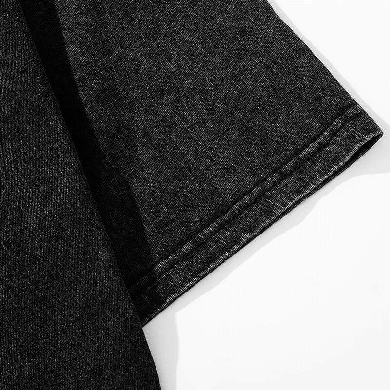 Customized LOGO Heavyweight Washed Distressed T-shirts Unisex Vintage Cotton Batik Men T-shirts Streetwear Min Order Quantity 1 - Image 6