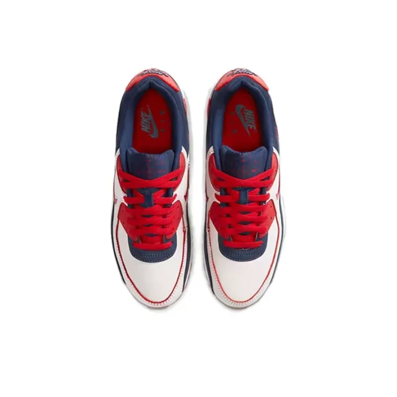 Nike Air Max 90 White-Blue-Red - Image 4