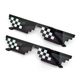 Pixelated Mosaic Sunglasses – 2-Pack Funny Party Eyewear for Men & Women