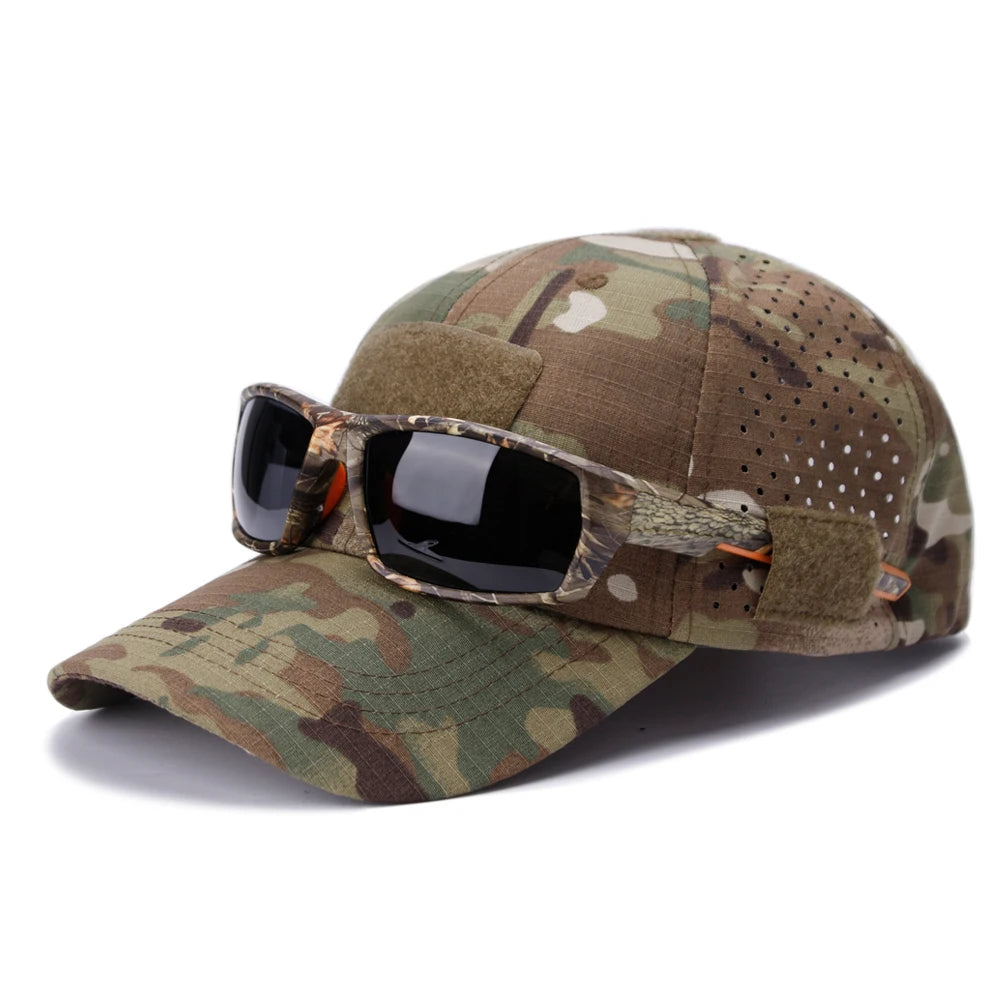 New Men’s Camouflage Baseball Cap – Breathable Outdoor Sun Hat for Sports & Adventure