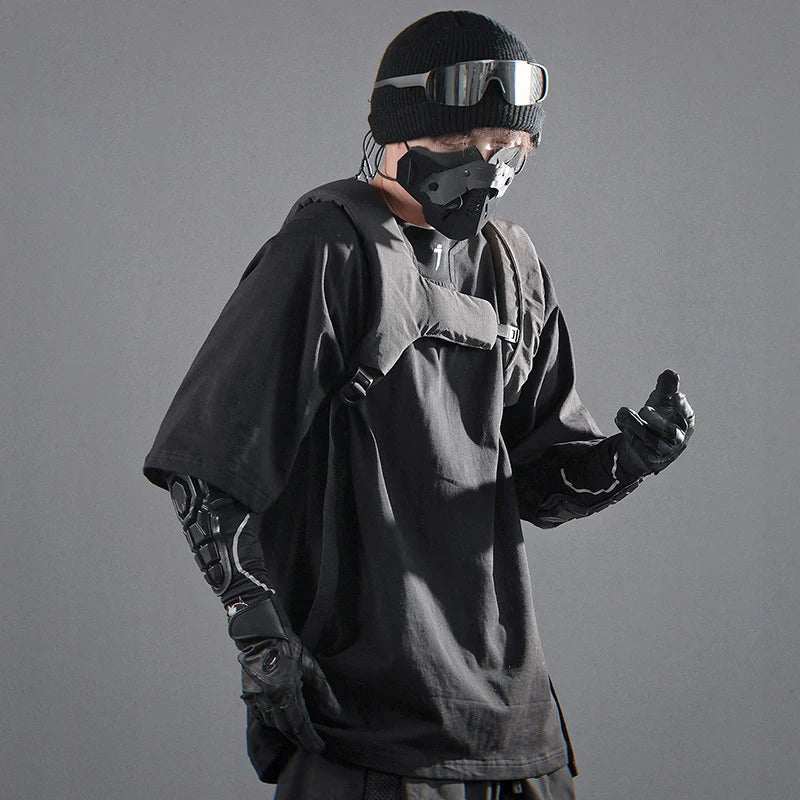 HKSH Men Dark Heavy Lightweight Leisure Future High Sense Adjustable Sport Backpack Outdoor Cycling Running Punk Techwear HK4671 - Image 4