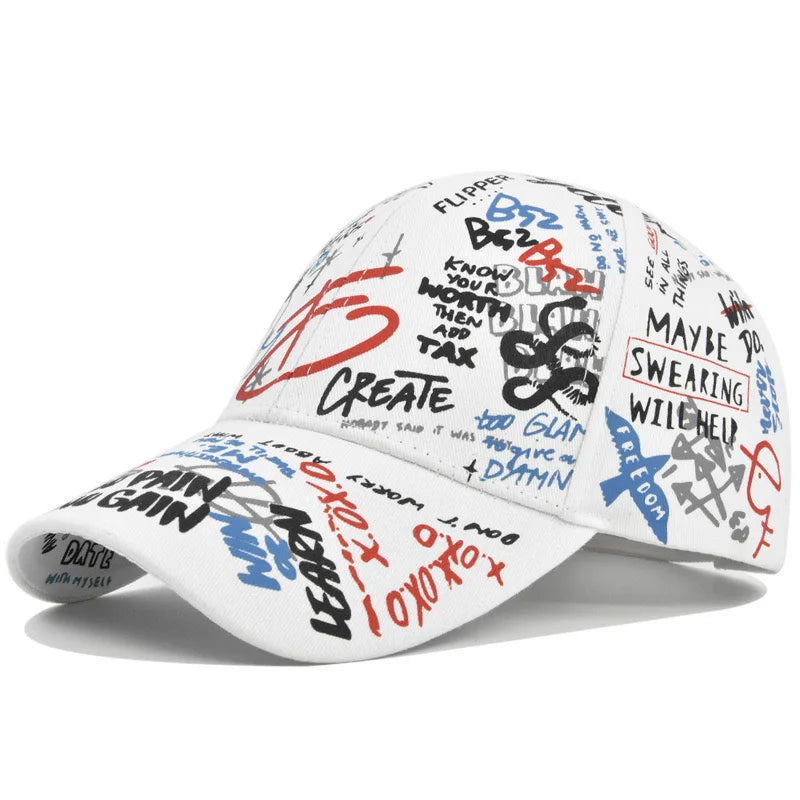 Unisex Letter Geometry Print Snapback – Adjustable Baseball Cap for Spring & Autumn - Image 3