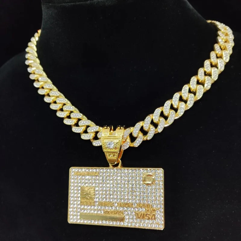 New Menโs Hip Hop Bank Card Pendant Necklace - Image 4