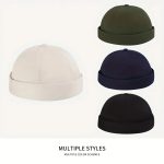 Vintage Brimless Dome Cap – Unisex Adjustable Cotton Melon Beanie for Hip Hop & Streetwear