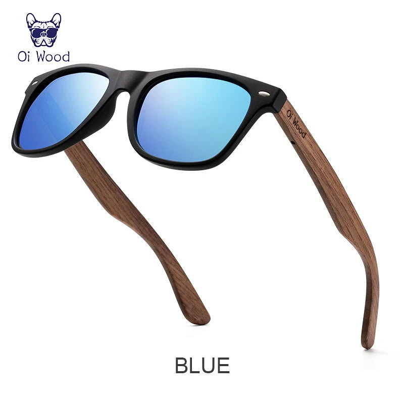 Oi Wood Natural Wooden Sunglasses – Polarized Fashion Eyewear for Men with TR90 Frames - Image 8