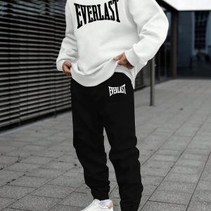 Casual Autumn Winter Tracksuit – Men’s Sweatshirt & Sweatpants Set for Daily Sports