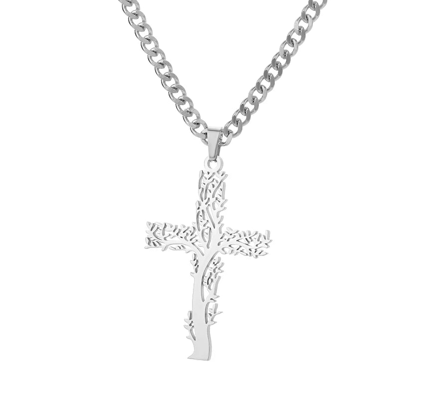 Gold Caravaca Cross Necklace – Stainless Steel Crucifix Choker for Men & Women - Image 11