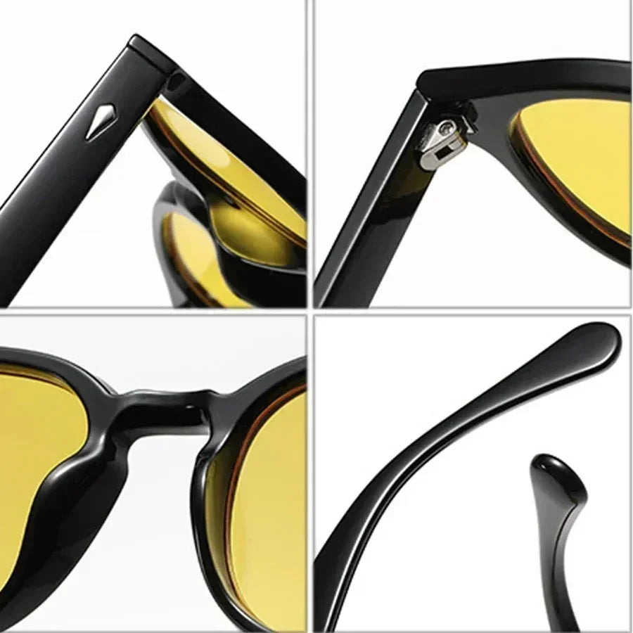 JNPCXI Retro Round Sunglasses – Punk-Inspired UV400 Shades with Rivet Details for Men & Women - Image 6