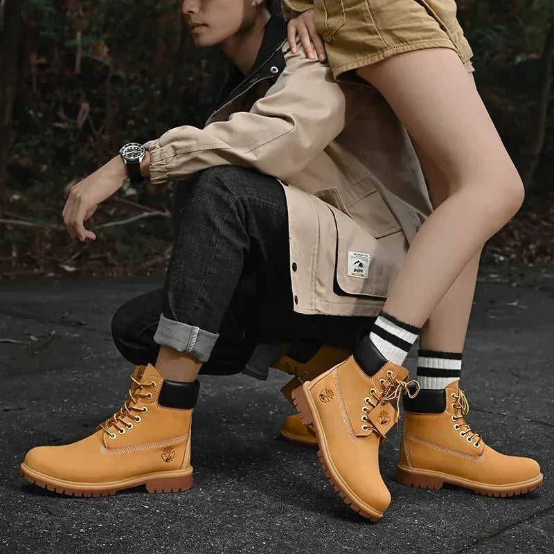 High-Top Leather Ankle Boots – Fashion Outdoor Non-Slip Boots for Men & Women - Image 4