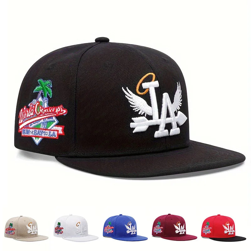 LA Angel Wings Embroidered Baseball Cap – Unisex Snapback Hat for Outdoor & Hip Hop Style - Image 2