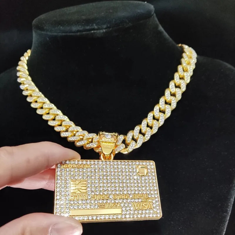 New Menโs Hip Hop Bank Card Pendant Necklace - Image 10