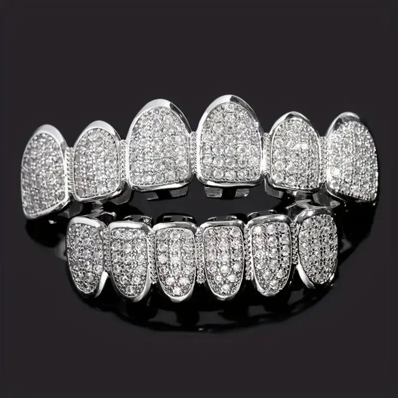 Hip Hop CZ Teeth Grillz Set