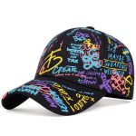 Fashion Graffiti Letter Baseball Cap – Unisex Cotton Snapback Hip Hop Hat for Spring