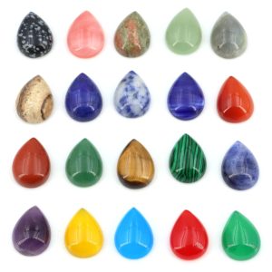 13x18mm Water Drop Flat Back Beads – Natural Stone Crystal Cabochons for DIY Jewelry