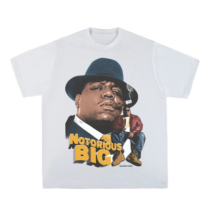 RULEE Biggie Vintage Portrait T-Shirt – Loose Fit Hip-Hop Rap Streetwear Tee - Image 6