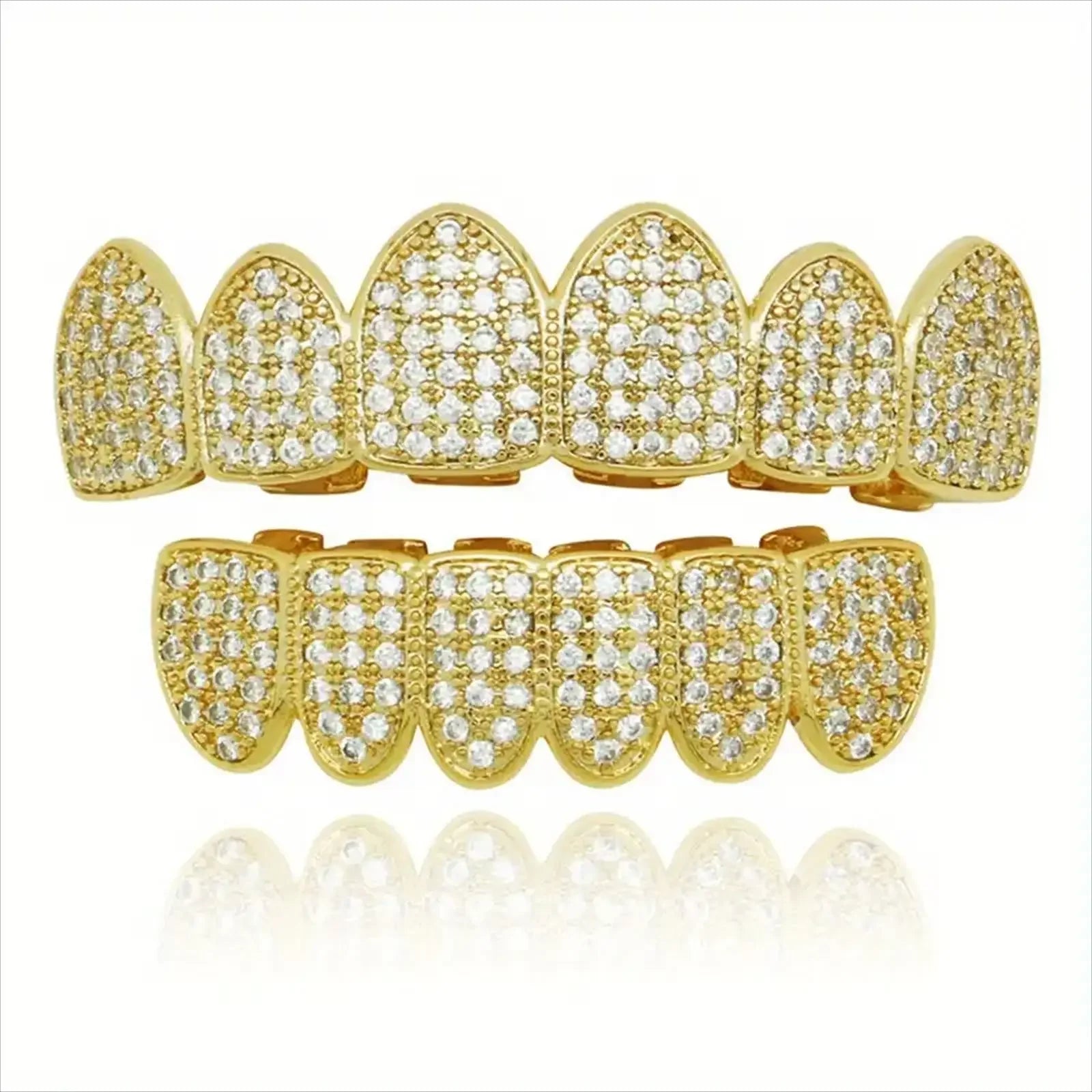 Hip Hop CZ Teeth Grillz Set - Image 8