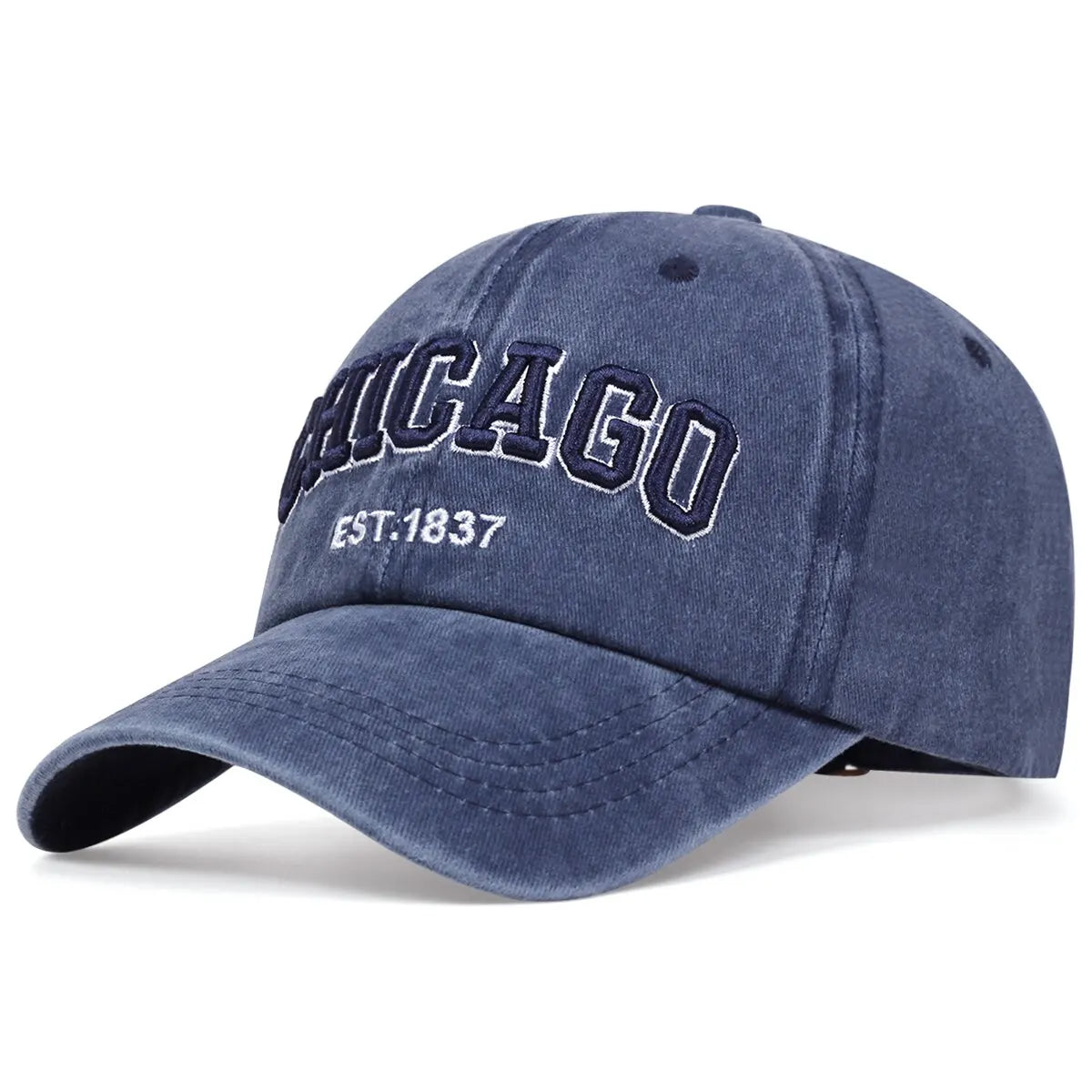 CHICAGO Letter Embroidered Baseball Cap – Unisex Cotton Snapback Hat for Spring & Summer Streetwear - Image 19