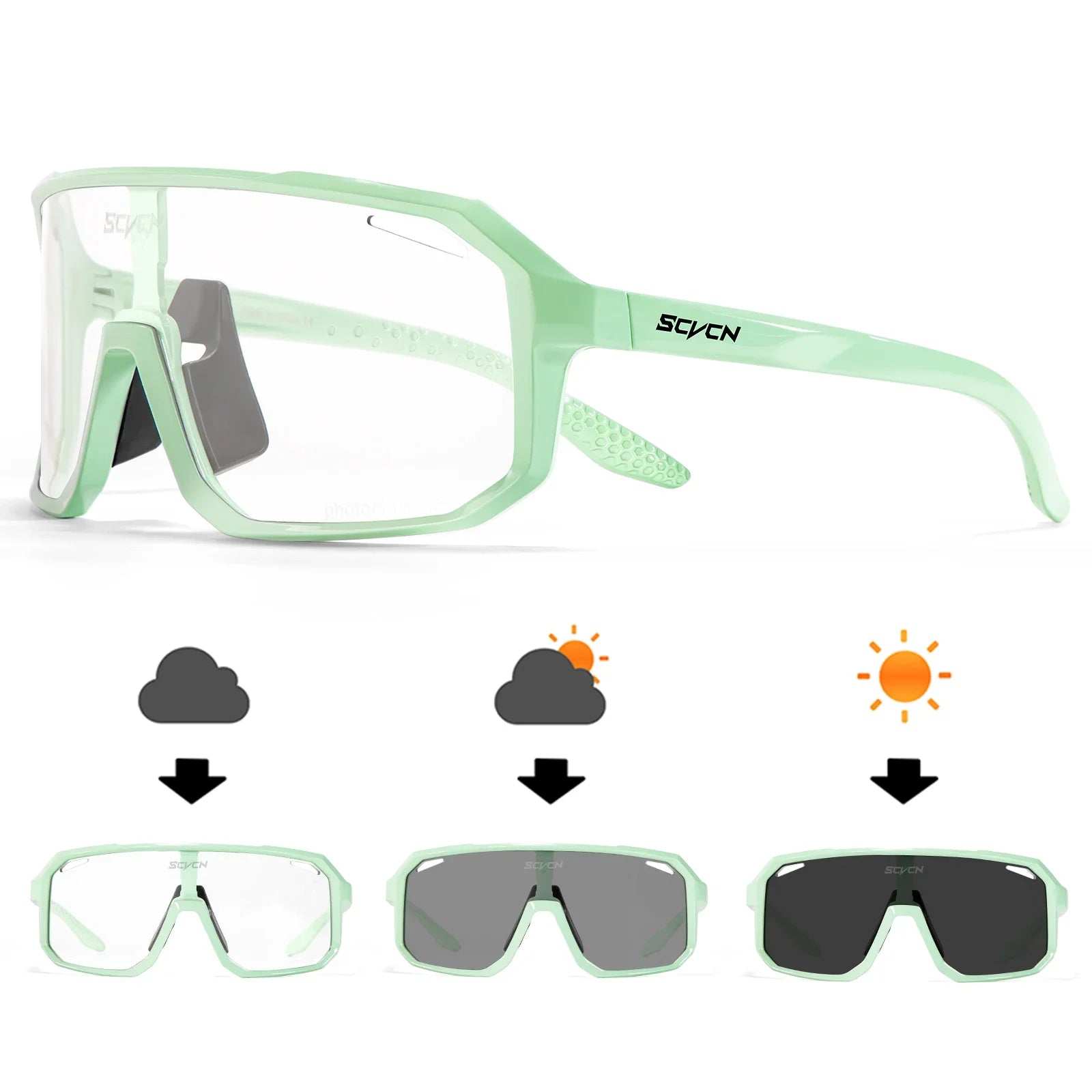 SCVCN Photochromic Cycling Sunglasses – Unisex UV400 MTB & Road Bike Sports Eyewear - Image 8