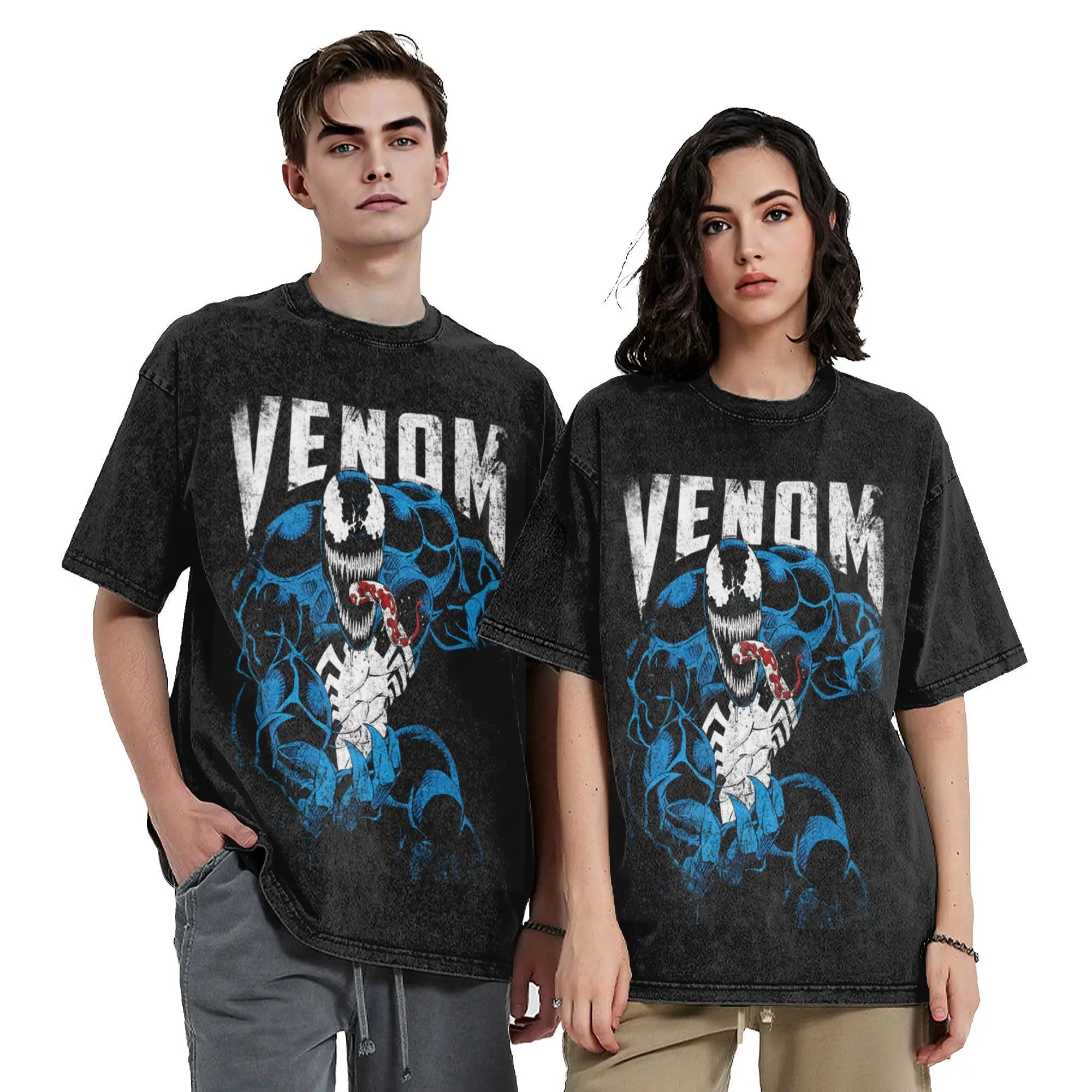 Venom Washed T-Shirt – Oversized Hip Hop Streetwear Tee for Men & Women - Image 2