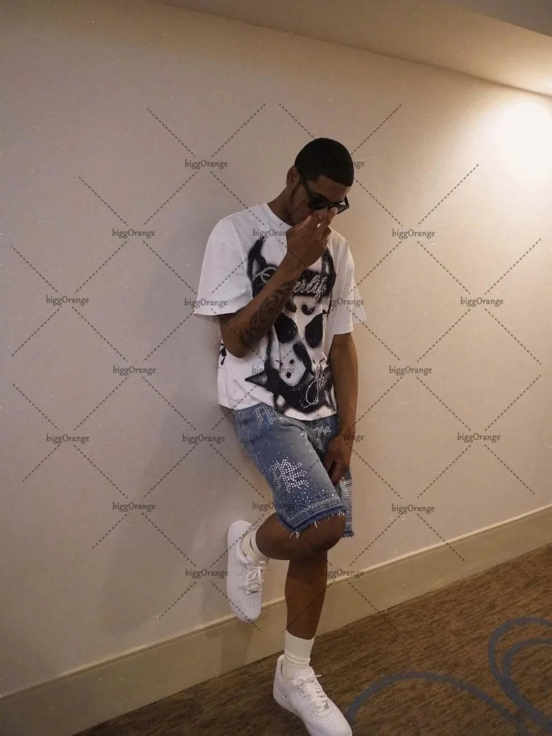 Hip-Hop Harajuku Oversized T-Shirt – Retro Cartoon Graphic Streetwear Tee for Men - Image 6