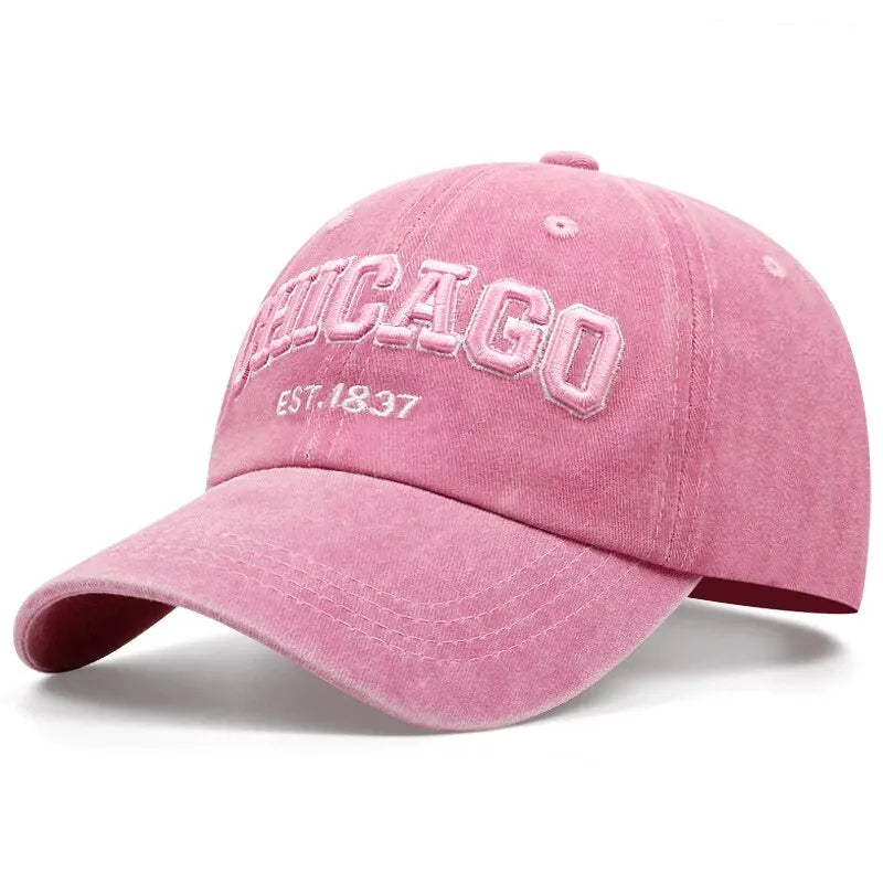 CHICAGO Letter Embroidered Baseball Cap – Unisex Cotton Snapback Hat for Spring & Summer Streetwear - Image 7