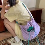 Casual Lightweight Contrast Crossbody Bag – Large Capacity Nylon Shoulder Bag for Girls