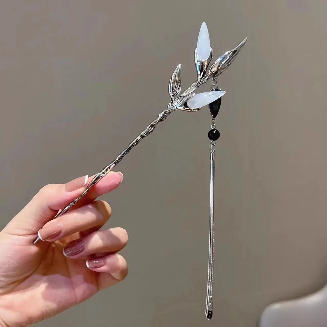 Light Luxury Glitter Hairpin – Elegant Geometric Moonstone Hair Stick for Women - Image 10