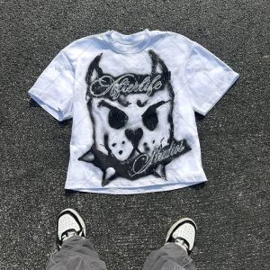 Hip-Hop Harajuku Oversized T-Shirt – Retro Cartoon Graphic Streetwear Tee for Men