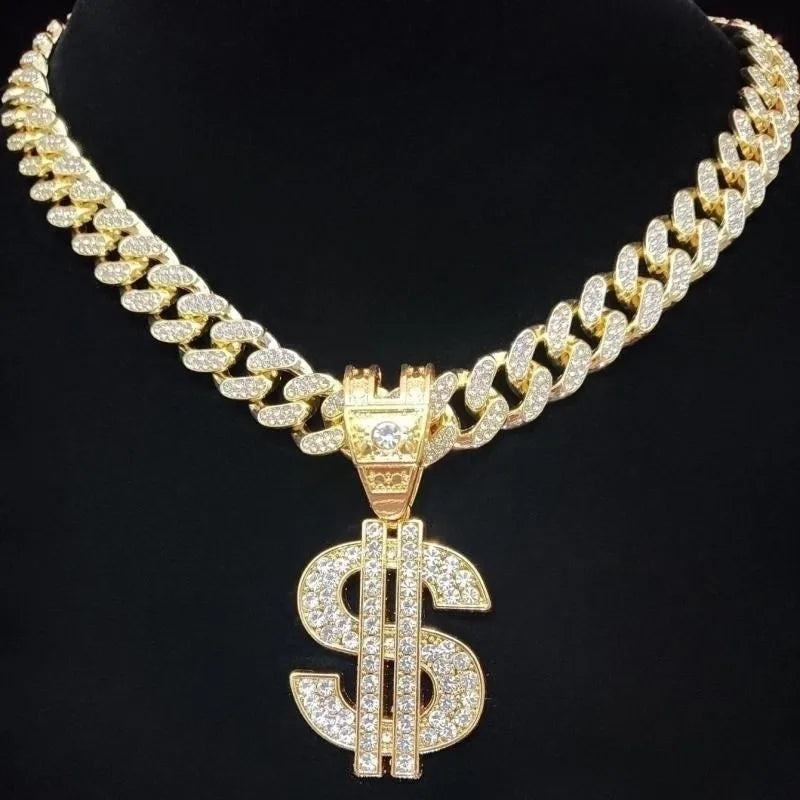Men & Women Hip Hop Dollar Pendant Necklace - Image 4