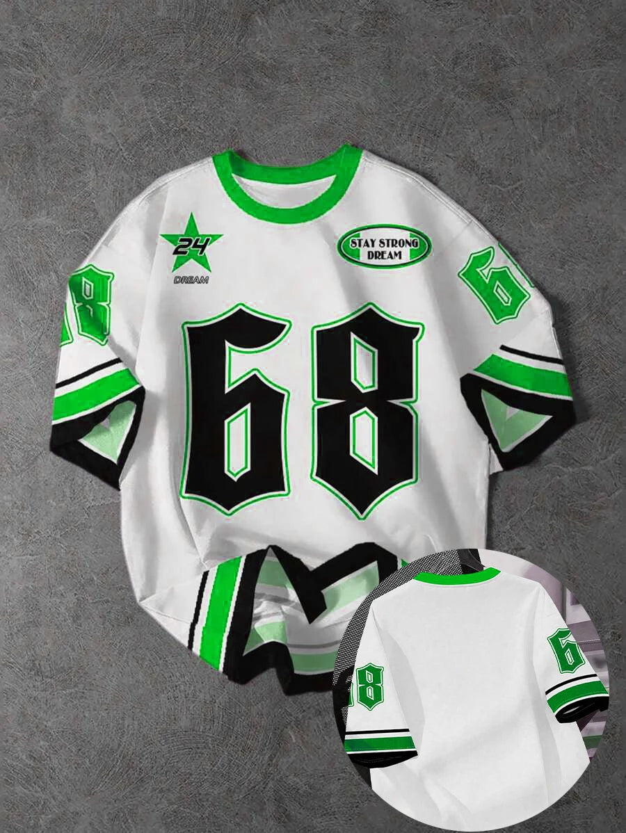 Summer Men’s Classic Sports Stripe T-Shirt – Casual Round Neck Tee with Side Print (Size 68 Available) - Image 6