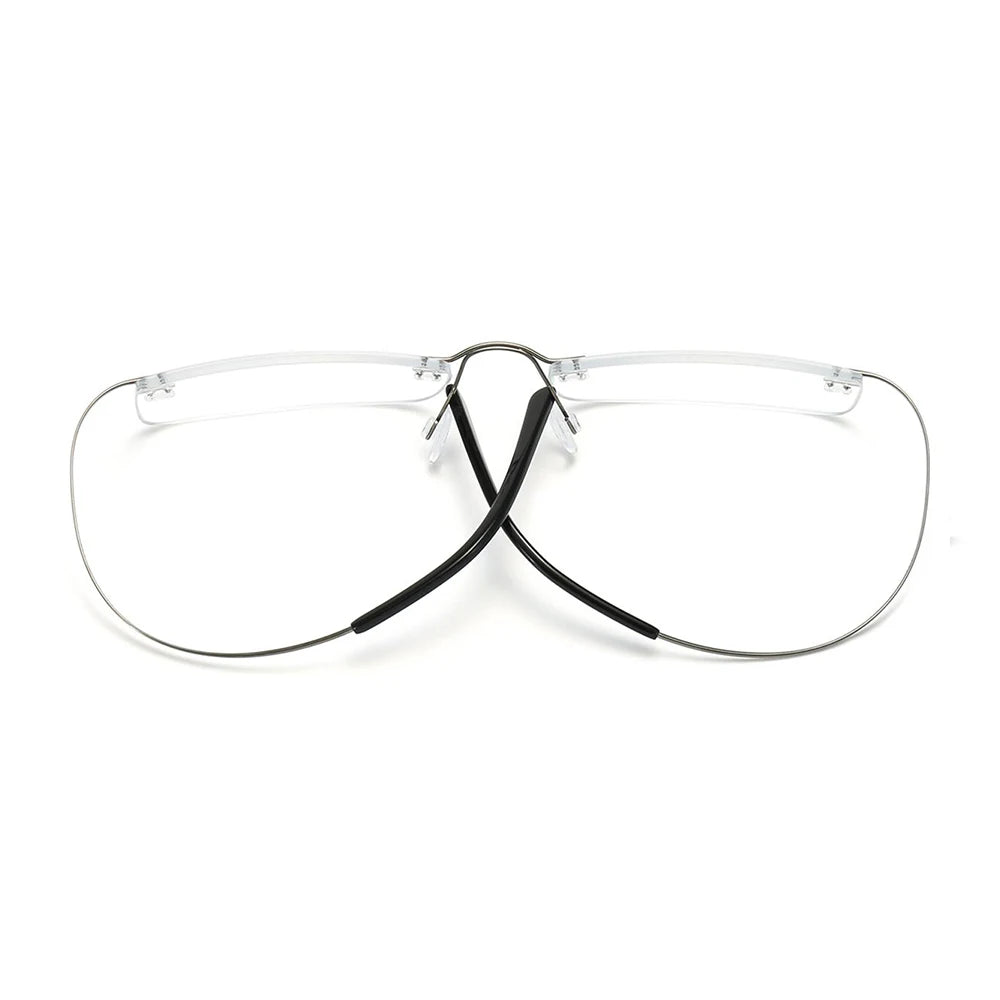 Pure Titanium Rimless Cat Eye Glasses – Women's Anti-Blue Light Eyewear with +1 Diopters - Image 3