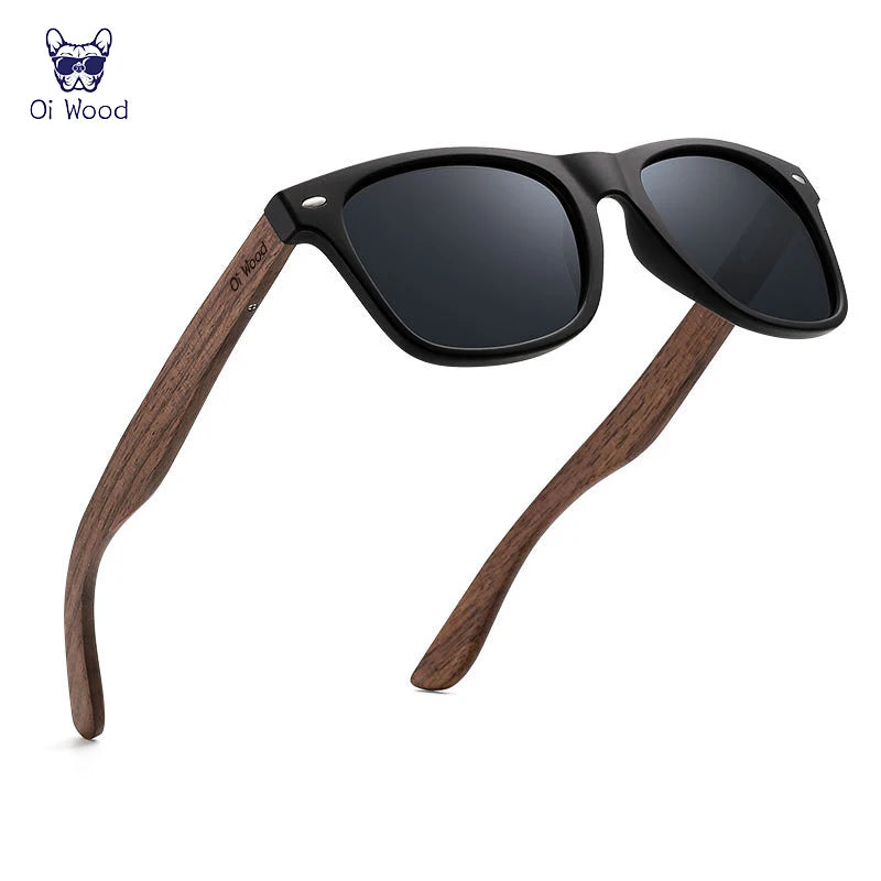 Oi Wood Natural Wooden Sunglasses – Polarized Fashion Eyewear for Men with TR90 Frames - Image 3