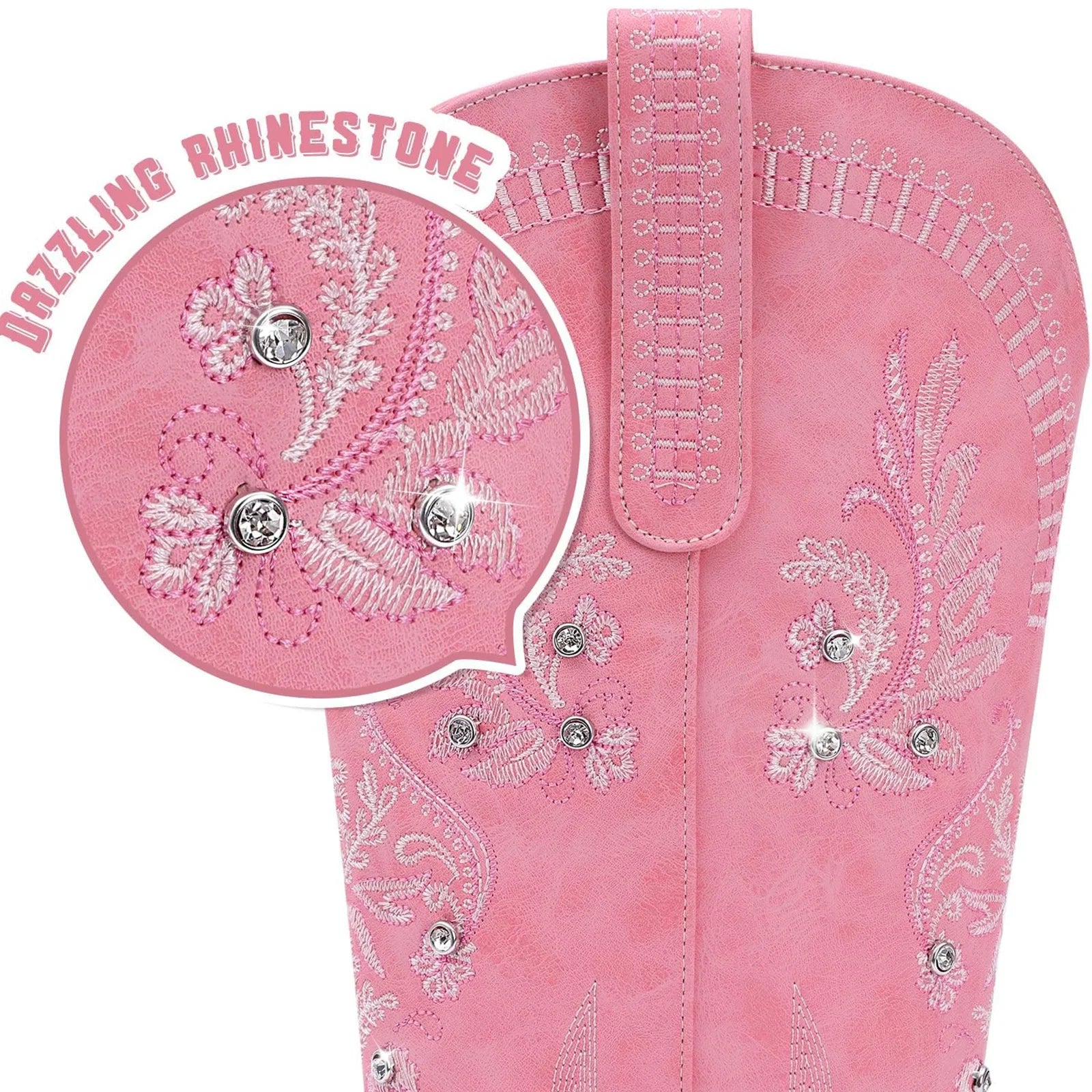 Cowboy Boots for Women – Wide Calf Knee-High Western Cowgirl Boots with Sparkly Rhinestones - Image 3