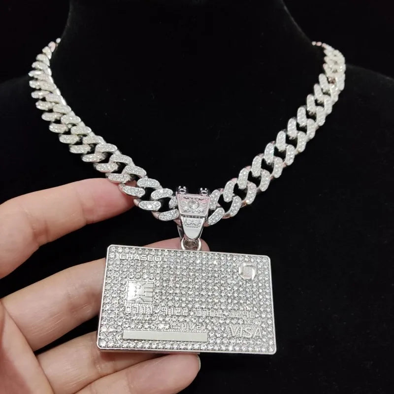New Menโs Hip Hop Bank Card Pendant Necklace - Image 9