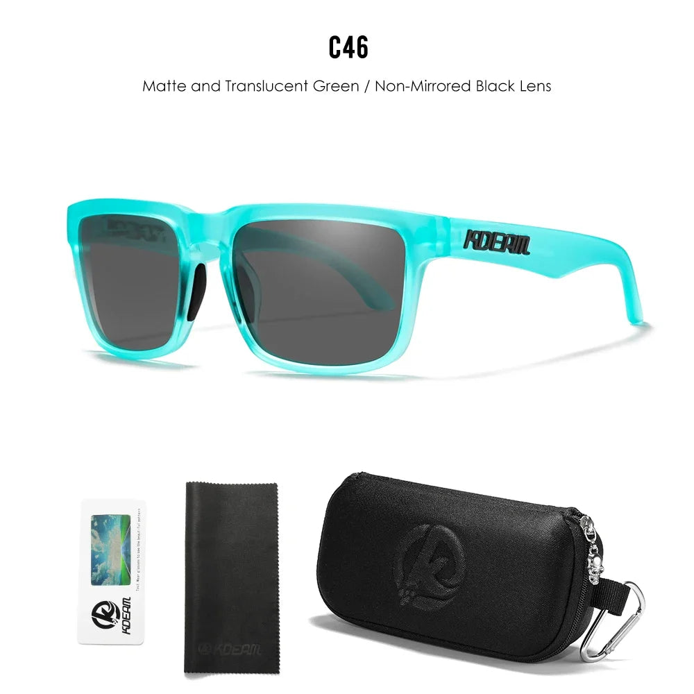 KDEAM Polarized Square Sunglasses – Unisex Outdoor UV400 Shades with Zipper Case - Image 11