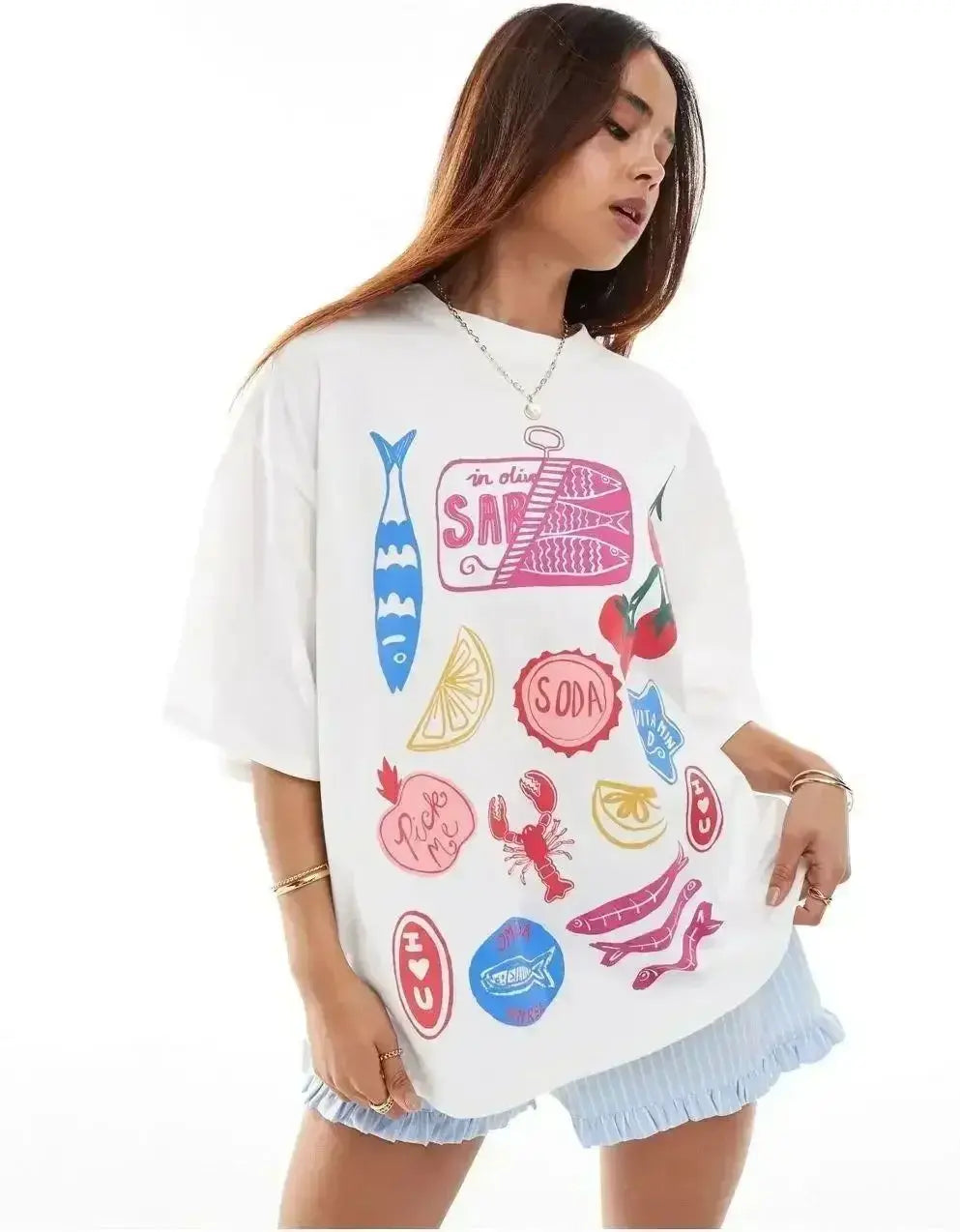 Summer Oversized Kanji Print T-Shirt – Women’s Hip Hop Harajuku Y2K Streetwear Tee - Image 10