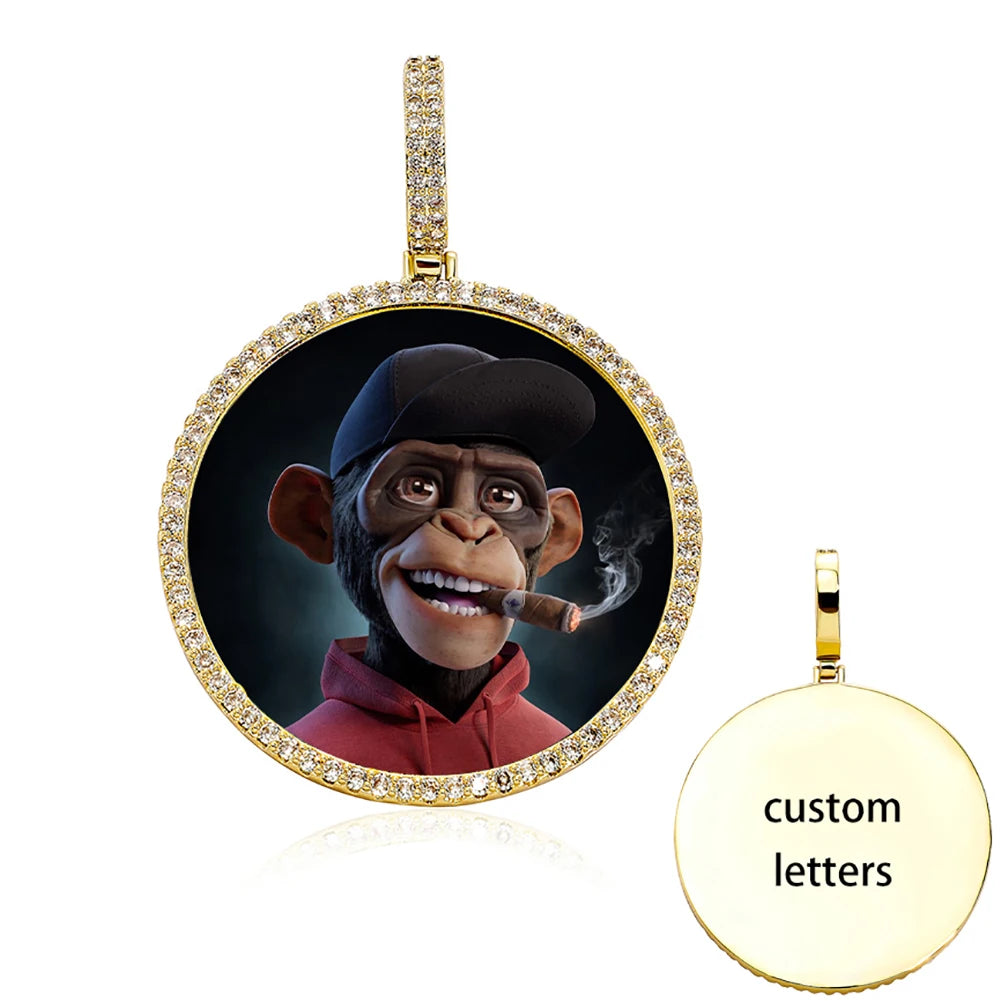 TOPGRILLZ Custom Photo NFT Pendant – Oversized Round Necklace for Digital Art & Hip Hop Style - Image 7